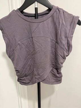 HALARA Dusty Mauve Ruched Crop Tank
